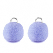 colgantes pomp&oacute;n con anilla 10mm Plateado-morado b&iacute;garo