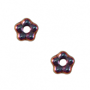 Abalorios Checos flor 5mm Iridiscente oscuro