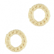 Colgantes ratán 24mm Blanco natural