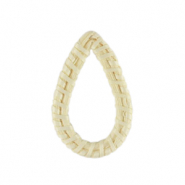 Colgantes ratán gota Blanco natural