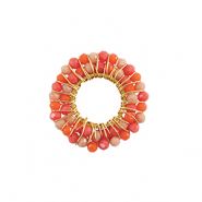 Colgantes Acero Inox faceteados 26mm Naranja-dorado
