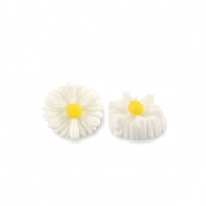 Abalorios de resina flor 8mm Blanco