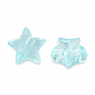Abalorios acr&iacute;licos estrella Transparente azul turqueza