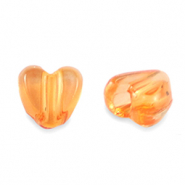 Abalorios acr&iacute;licos coraz&oacute;n Transparente naranja