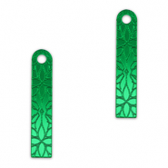 Colgantes llamativos barra flor Verde kelly metálico
