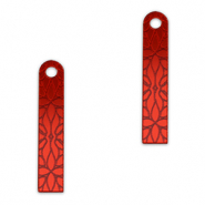Colgantes llamativos barra flor Rojo metálico