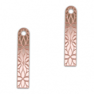 Colgantes llamativos barra flor Rosa claro metálico