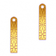 Colgantes llamativos barra flor Amarillo metálico