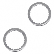 Colgantes Acero Inox entrepieza círculo Plateado
