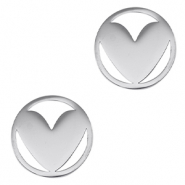 Colgantes Acero Inox entrepieza corazón Plateado