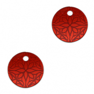 Colgantes llamativos flor 16mm Rojo metálico