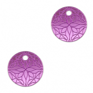 Colgantes llamativos flor 16mm Lila púrpura metálico