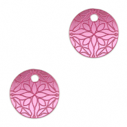 Colgantes llamativos flor 16mm Magenta púrpura metálico