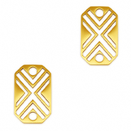 Colgantes Acero Inox entrepieza octógono X Dorado