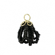 Colgantes faceteados Dorado-negro