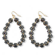 Pendientes faceteados gota Dorado-azul noche