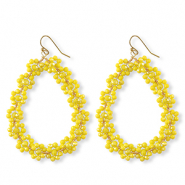 Pendientes faceteados gota Dorado-amarillo