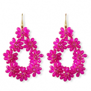 Pendientes faceteados gota Dorado-rosa neón
