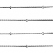 Fornituras Acero Inox cadena jasseron serpiente con bola Plateado