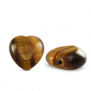 Piedras naturales Ojo de tigre coraz&oacute;n Marr&oacute;n dorado