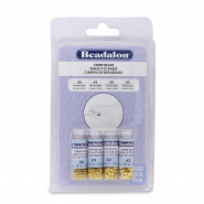 Beadalon pack de chafas (0.8mm, 1.3mm, 1.5mm, 1.8mm) Dorado