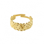 Anillos Acero Inox con anilla Dorado