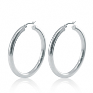 Pendientes Acero Inox criolla 50mm Plateado