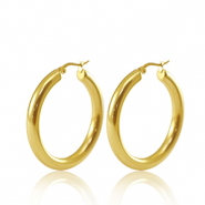 Pendientes Acero Inox criolla 40mm Dorado