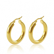 Pendientes Acero Inox criolla 30mm Dorado