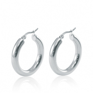 Pendientes Acero Inox criolla 30mm Plateado