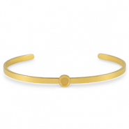 Pulseras Piedra de Nacimiento con engaste de acero inoxidable para SS16 base plana Dorado
