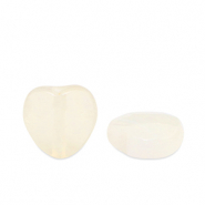 Piedras Naturales abalorios Ágata corazón Blanco prosecco transparente