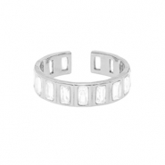 Anillos Acero Inox cristal Plateado