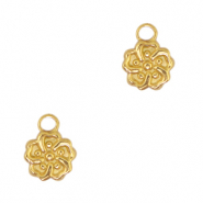 Colgantes Acero Inox flor Dorado