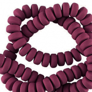 Abalorios de pol&iacute;meros rondeles 7mm Puerto rojo