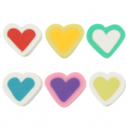 Abalorios de pol&iacute;meros coraz&oacute;n Multicolor