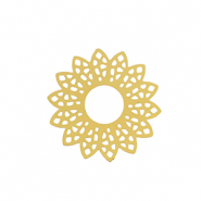 Colgantes Acero Inox bohemios flor Dorado
