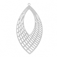 Colgantes Acero Inox bohemios hoja Plateado