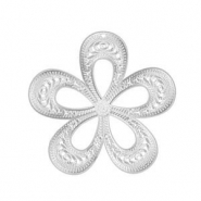 Colgantes Acero Inox bohemios flor Plateado