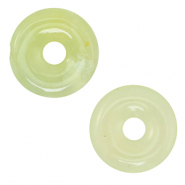 Colgantes de piedra natural Serpentina dona 20mm Amarillo verdoso