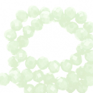 Abalorios faceteados disco 6x4mm Verde menta