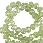 Abalorios faceteados disco 4x3mm Verde malachy-revestimiento pearl shine