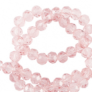 Abalorios faceteados disco 4x3mm Rosa melocotón