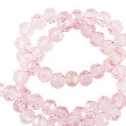 Abalorios faceteados disco 4x3mm Rosa pálido