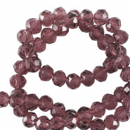 Abalorios faceteados disco 3x2mm Morado berenjena