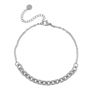 Pulseras Acero Inox Plateado