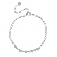 Pulseras Acero Inox corazones Plateado
