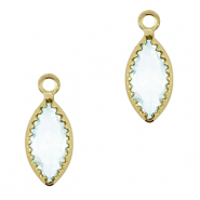 Colgantes de cristal óvalo Azul cielo claro-dorado