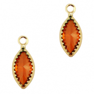 Colgantes de cristal &oacute;valo Rojo-dorado