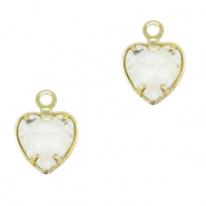 Colgantes de cristal coraz&oacute;n Cristal-dorado